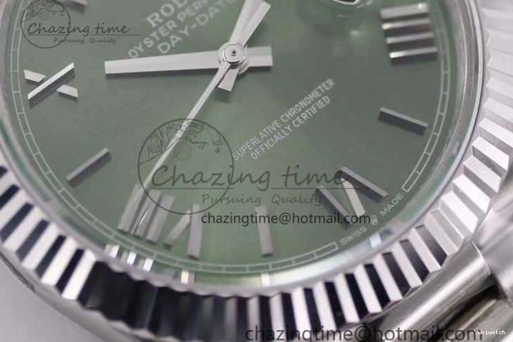 SS 904L Steel 40mm Roman Day Edition Best on 1:1 TWF Green A2836 SS Dial Date Bracelet 0123